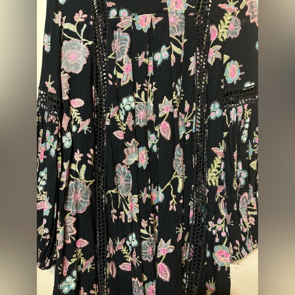 FREE PEOPLE Boho Flowy Tunic, Crochet Details Top - Picture 2 of 13